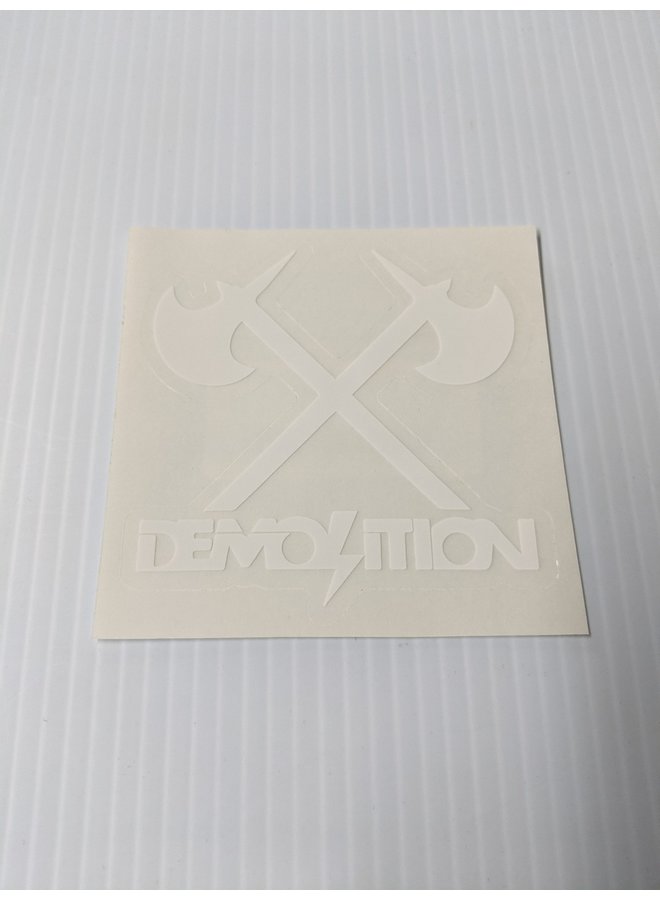 Demolition Sticker - Axes Logo - 3" x 3" - WHT Ea.