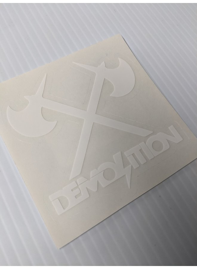 Demolition Sticker - Axes Logo - 3" x 3" - WHT Ea.
