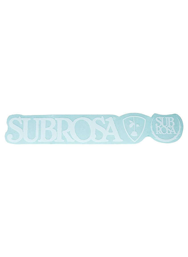 Subrosa Sticker - 6.5" x 1" - White/Clear