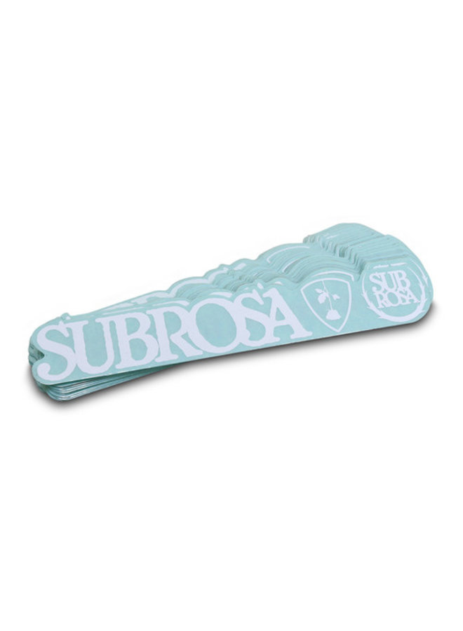 Subrosa Sticker - 6.5" x 1" - White/Clear