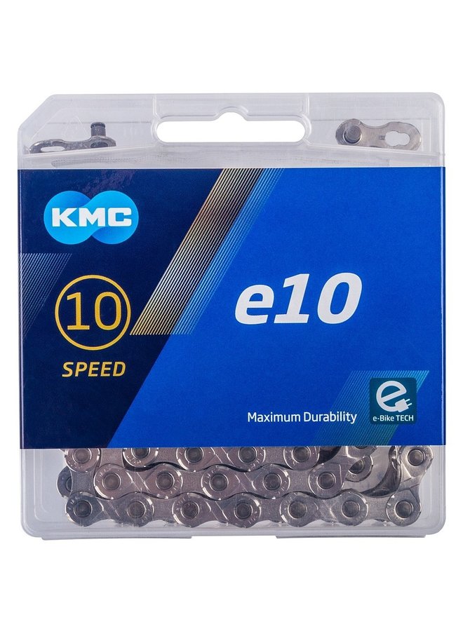 KMC Chain E10 Silver x136L, 10 Speed, E-Bike Chain