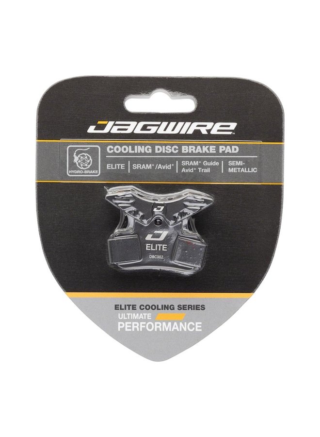 Jagwire, Elite, Disc Brake Pads, Shape: SRAM Guide/Avid Trail, Semi-Metallic, Pair