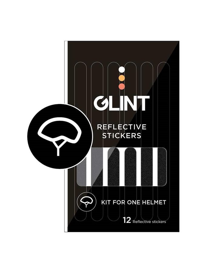 GLINT Reflective, Helmet Stickers, Black, Set