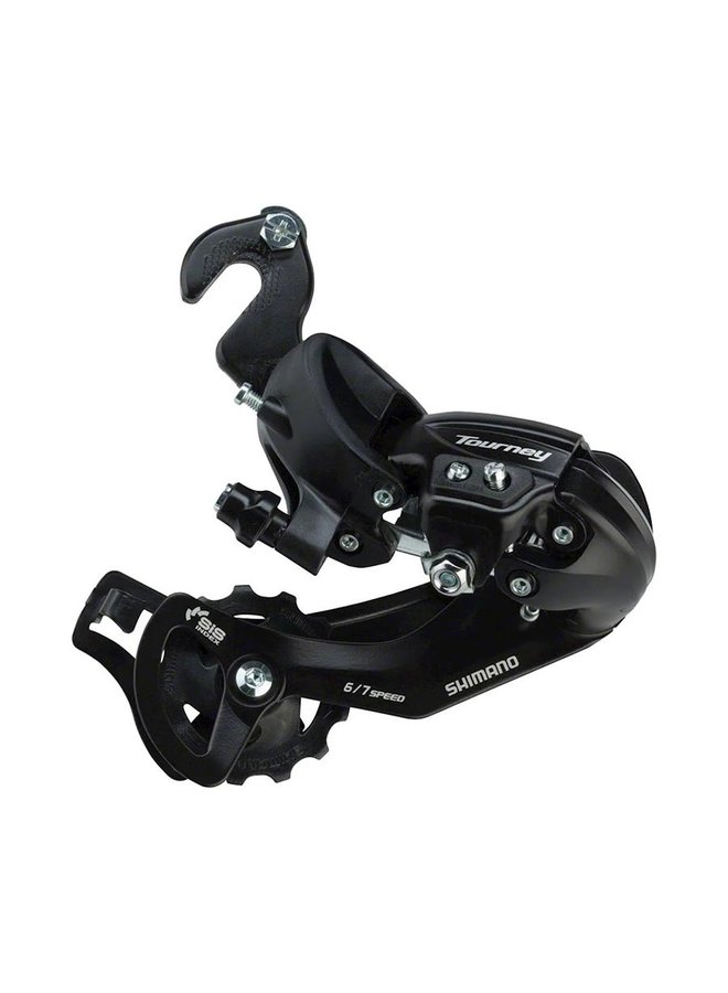 Shimano, Tourney RD-TY300, Rear Derailleur, Speed: 6/7, Cage: Long, Black, With BMX/Track style dropout adapter