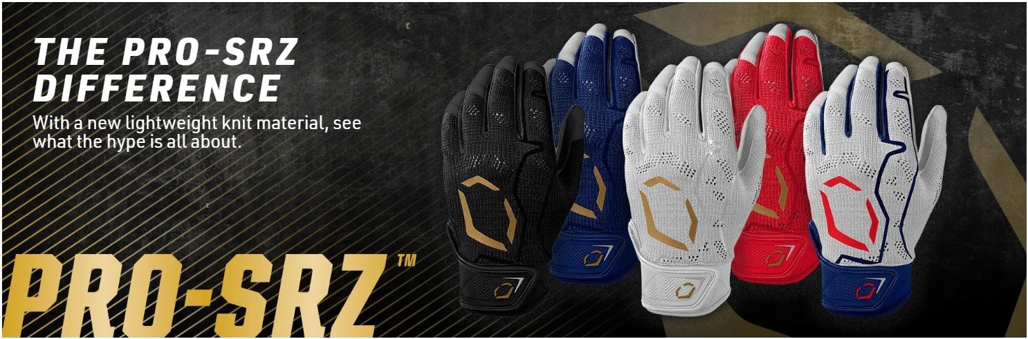 EVOSHIELD PRO-SRZ BATTING GLOVE ADULT 15 EVOSHIELD PRO-SRZ BATTING GLOVE ADULT -Sports Equipment Shop evo pro srz banner