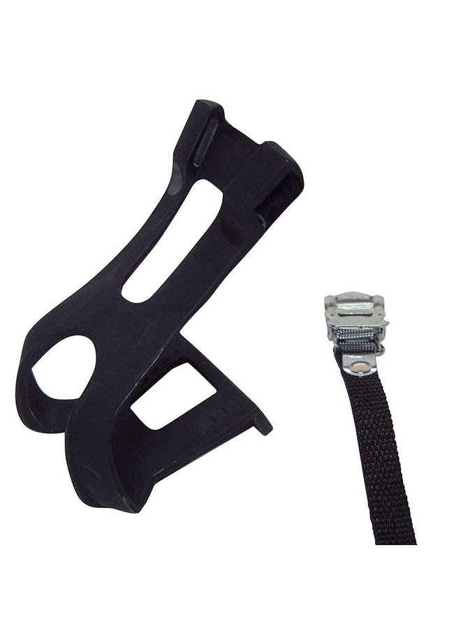 EVO, Double toe-clips, Nylon straps, Black, Large