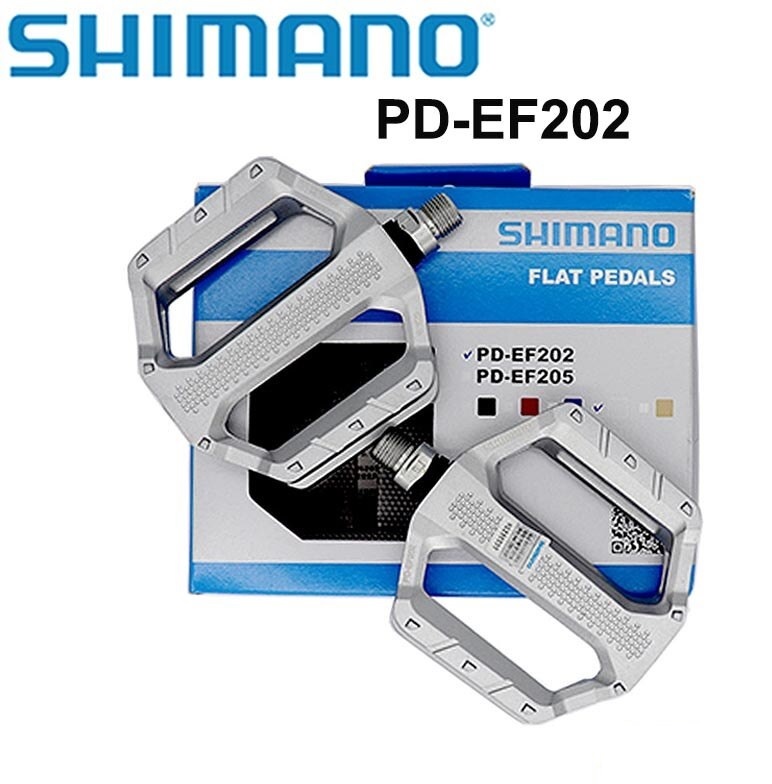SHIMANO PEDAL, PD-EF202, FLAT, W/O REFLECTOR, SILVER -Sports Equipment Shop shimano ef202 sil 3