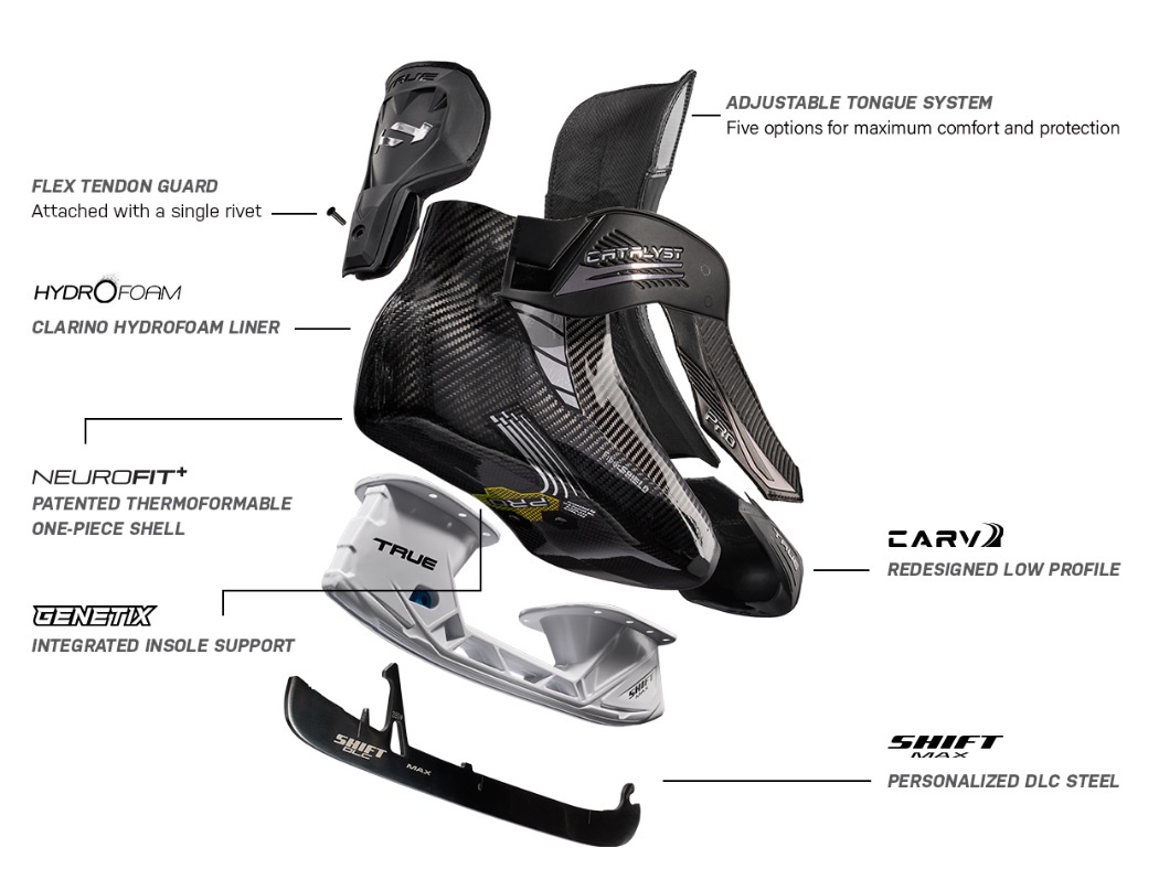 TRUE SK CUSTOM CATALYST PRO PLAYER SKATE WITH DLC STEEL 17 TRUE SK CUSTOM CATALYST PRO PLAYER SKATE WITH DLC STEEL -Sports Equipment Shop cat pro 5