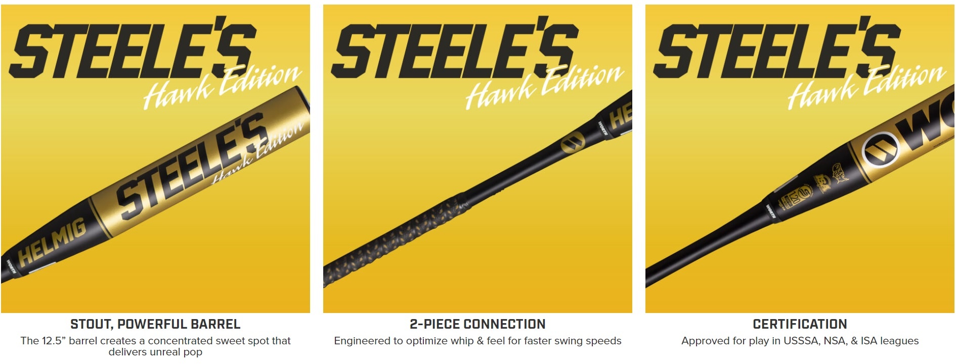 2022 WORTH STEELE HAWK EDITION XL 12.25 "USSSA SOFTBALL BAT -Sports Equipment Shop worth steelhawk 5