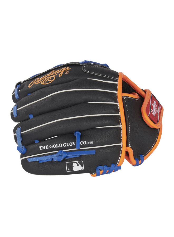 RAWLINGS SURE CATCH BASEBALL GLOVE 10" BLACK/BLUE/ORANGE RHT
