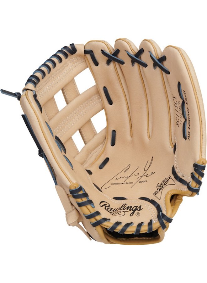 2023 RAWLINGS SURE CATCH C. YELICH GLOVE 11.5" NATURAL/BLUE RHT