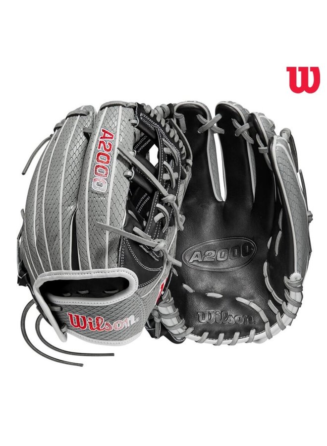 2023 WILSON A2000 FASTPITCH FP75 W/SUPERSKIN (IF) BLACK-GREY SSS-RED-WHITE 11.75"