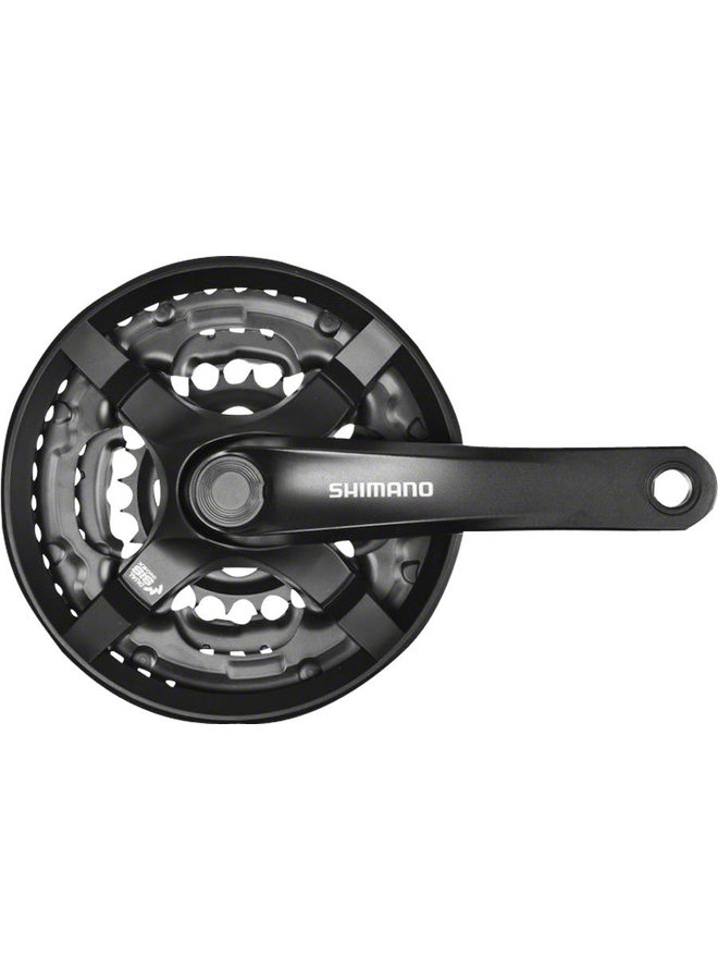 SHIMANO FRONT CHAINWHEEL, FC-TY501, FOR REAR 6/7/8-SPEED, 175MM, 42X34X24T W/CHAIN GUARD, W/CRANK FIXING BOLT, BLACK