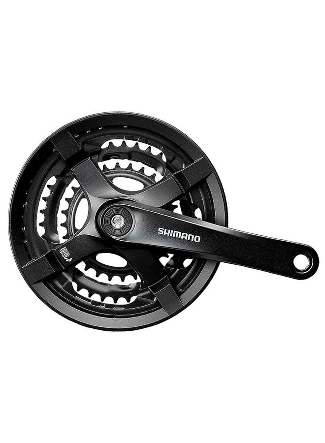 SHIMANO FRONT CHAINWHEEL, FC-TY501, FOR REAR 6/7/8-SPEED, 175MM, 42X34X24T W/CHAIN GUARD, W/CRANK FIXING BOLT, BLACK
