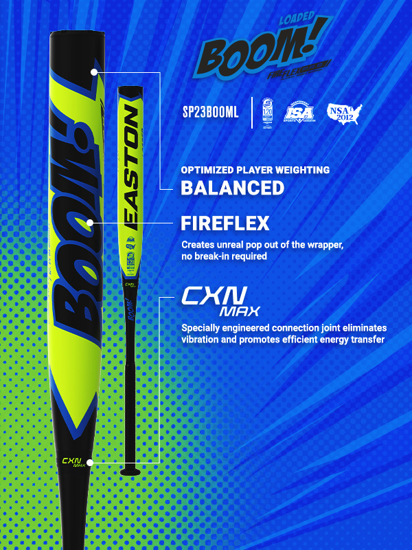2023 EASTON COMIC BOOM 12.75 SOFTBALL BAT 15 Easton BOOM bats