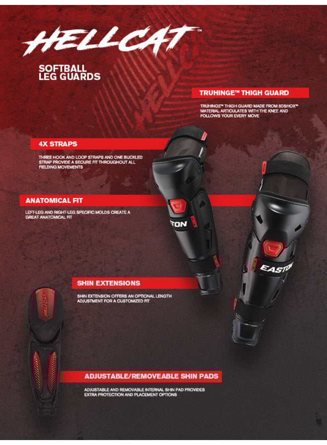 EASTON HELLCAT SLO-PITCH LEG GUARDS