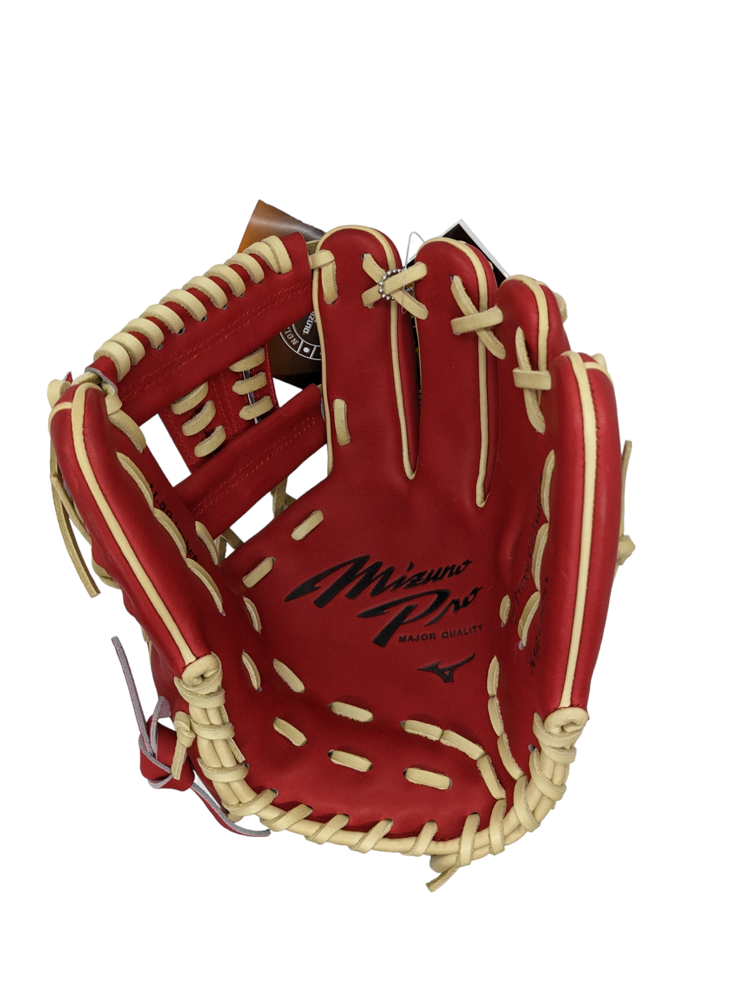 MIZUNO PRO LTD BALL GLOVE MADE IN HAGA JAPAN RED-BLACK 12 RHT