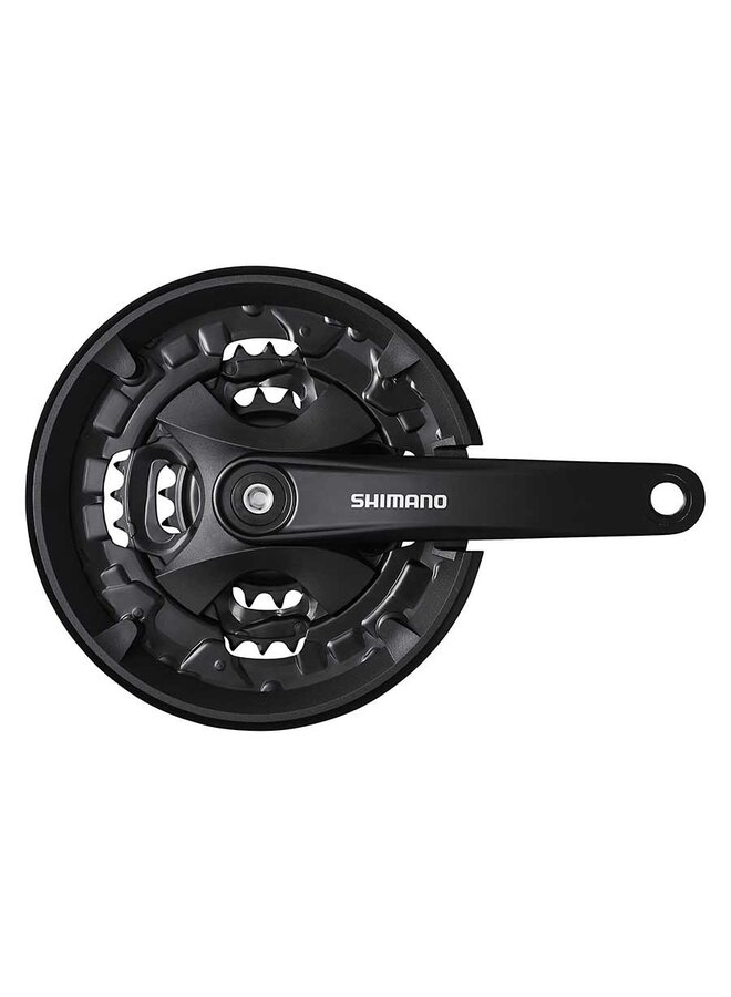 Shimano, FC-MT101, Crankset, Speed: 9, BCD: Rivets, 22/32/44, Square, 175mm, Black, MTB