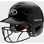 RAWLINGS COOLFLO BATTING HELMET  BLACK OSFM WITH CAGE