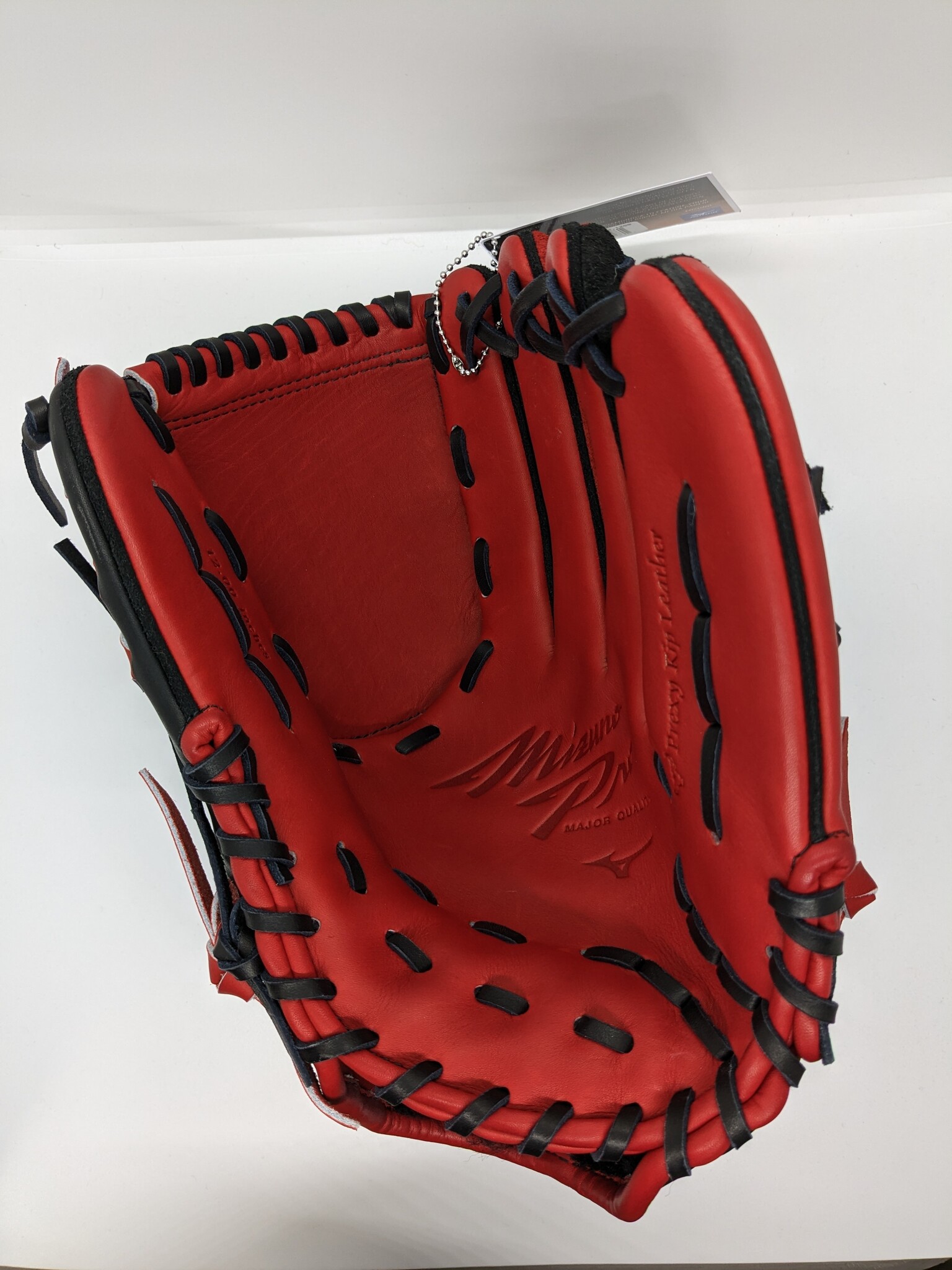 MIZUNO PRO LTD BALL GLOVE MADE IN HAGA JAPAN RED-BLACK 12 RHT