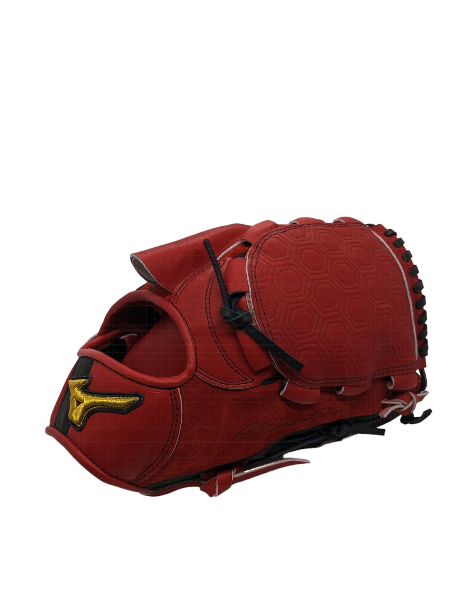 MIZUNO PRO LTD BALL GLOVE MADE IN HAGA JAPAN RED-BLACK 12 RHT