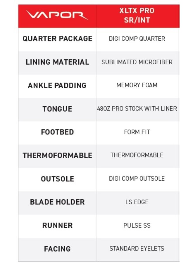 2023 BAUER SK VAPOR XLTX PRO SR