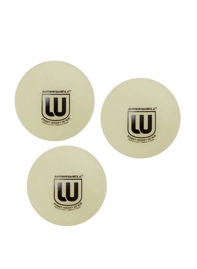 WINNWELL STREET HOCKEY GLOW IN THE DARK BALL 3 PACK