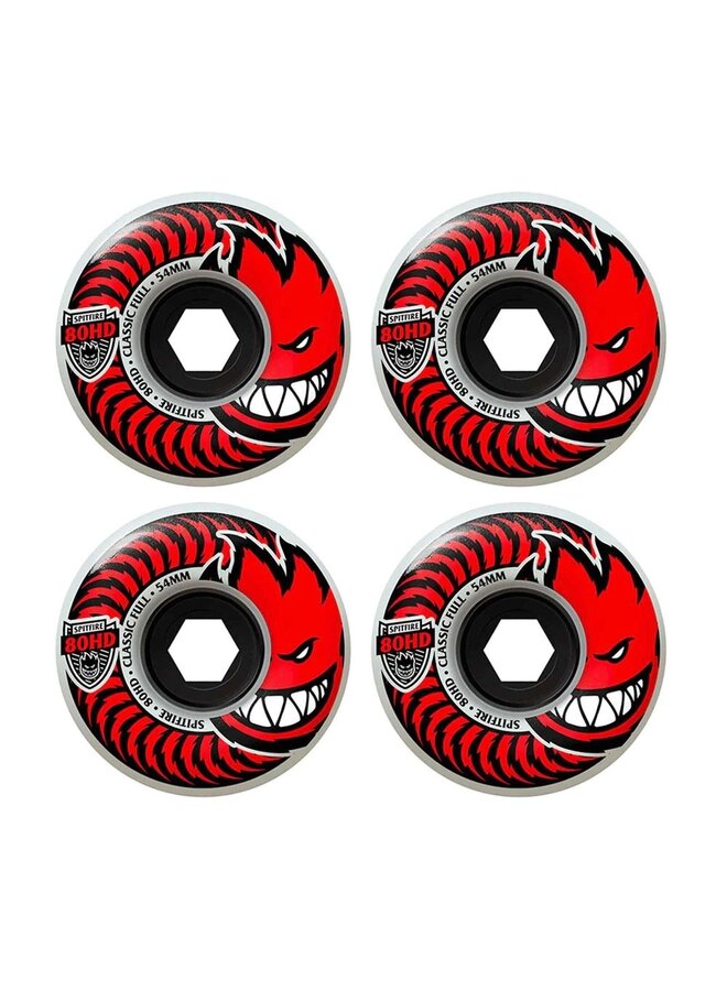 Spitfire Wheels - 80HD - Classic Full Red/Grey(clear) 54 - Set/4
