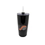 SACKVILLE FLYERS 600ML STAINLESS STEEL TRAVEL TUMBLER W/ STRAW BLACK