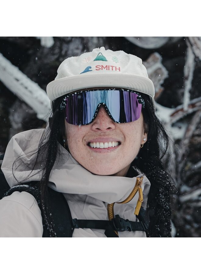 Smith Glasses Bobcat Matte Black Marble ChromaPop Violet Mirror/Clear