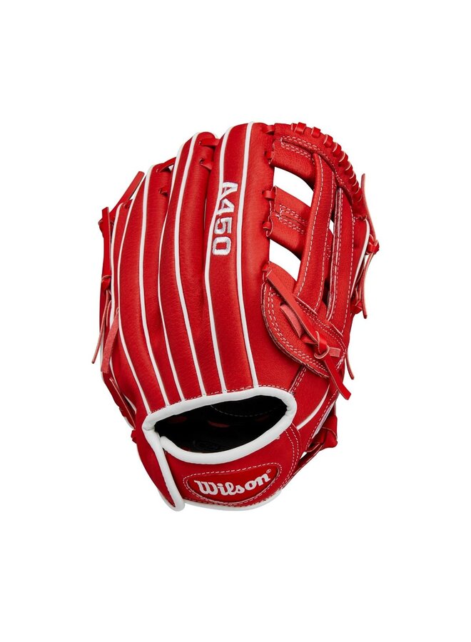 WILSON A450 BALL GLOVE 11" RED - WHITE RHT