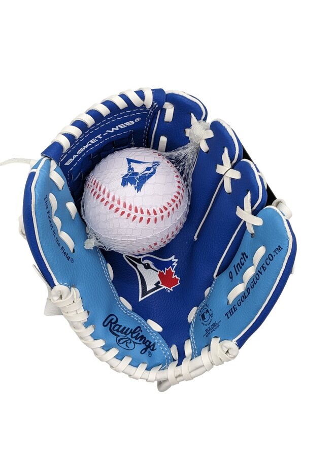 2024 RAWLINGS "PLAYERS" SERIES BASEBALL GLOVE W/BALL YOUTH TORONTO BLUE JAYS 9" RHT