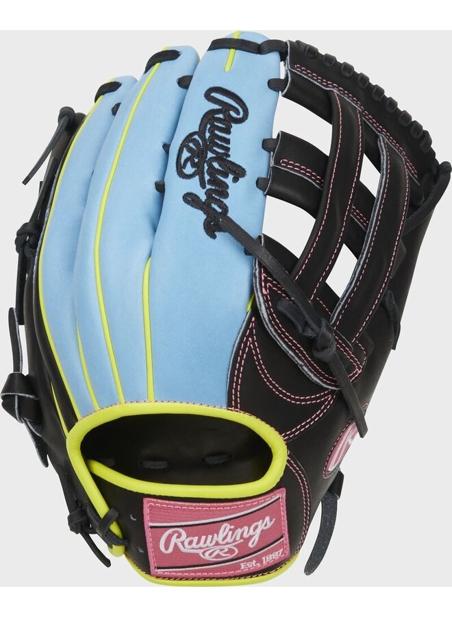 2024 Rawlings HOH Color Sync 8 12.75" Outfield Baseball Glove Black/Blue LHT