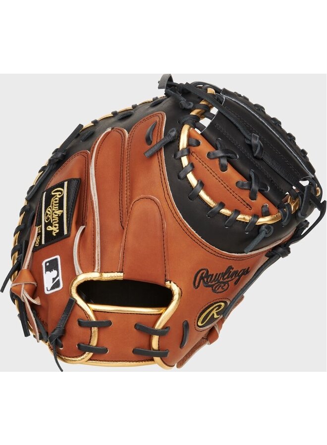 2024 Rawlings Heart of the Hide Color Sync 8 34" Catchers Mitt BlackBrown RHT
