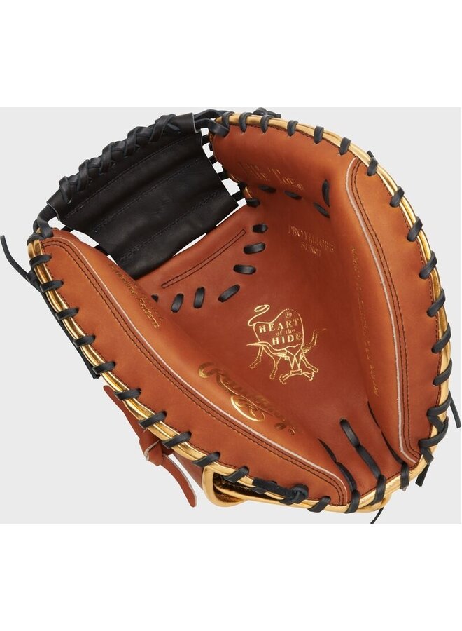 2024 Rawlings Heart of the Hide Color Sync 8 34" Catchers Mitt BlackBrown RHT