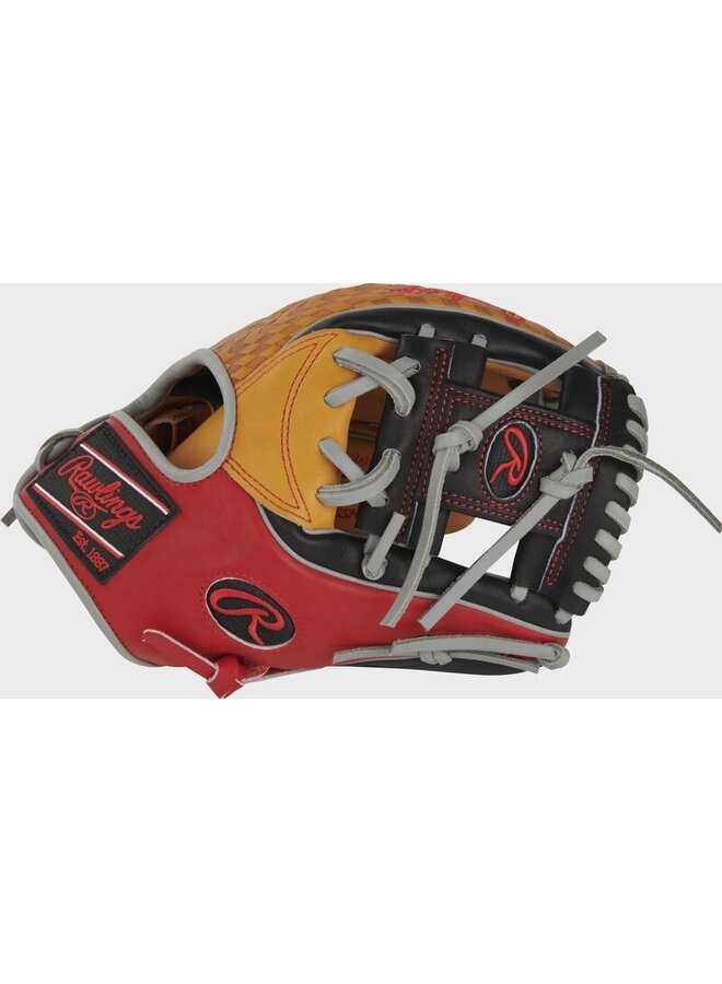 2024 Rawlings HOH Color Sync 8 11.5" Infield Baseball Glove Black/Natural/Red RHT