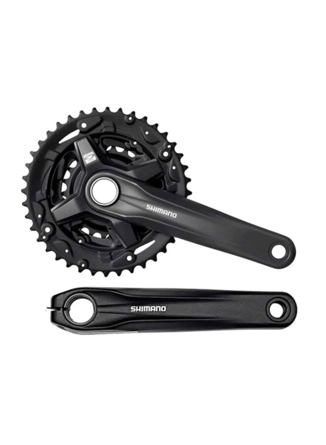 SHIMANO FRONT CHAINWHEEL, FC-MT210-3, FOR REAR 9-SPEED, 2-PCS FC, 175MM, 44-32-22T W/ CHAIN GUARD, W/O BB, BLACK,