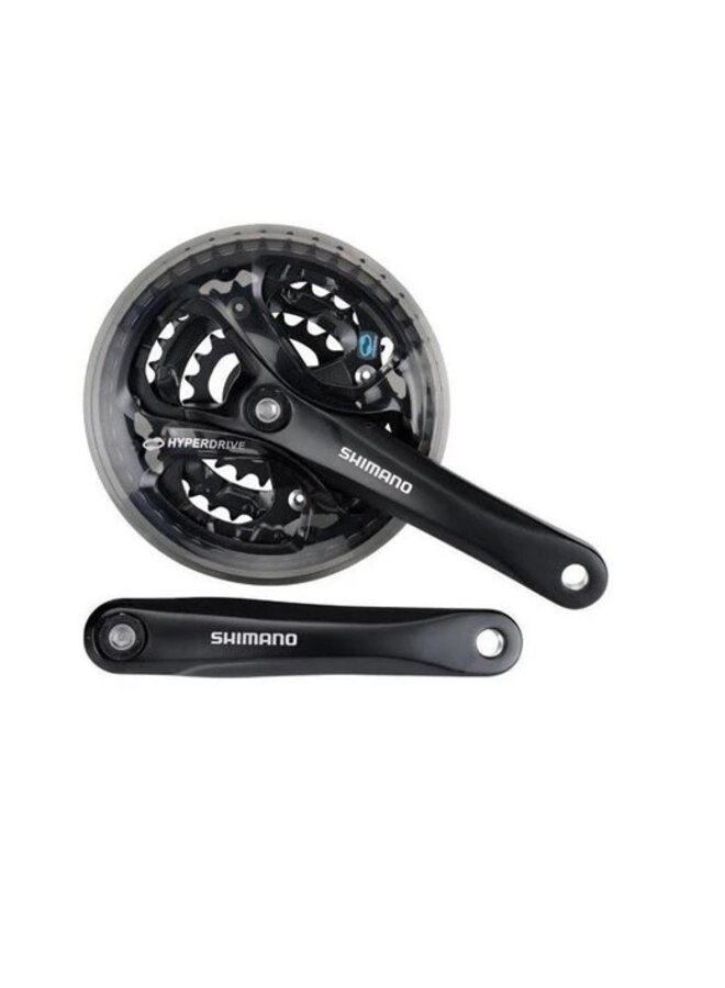 SHIMANO FRONT CHAINWHEEL, FC-M361-L, FOR REAR 7/8-SPEED, 170MM, 42X32X22TFOR HG-CHAIN, W/CHAIN GUARD, CHAIN CASE COMPATIBLE, BLACK
