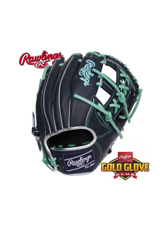 RAWLINGS HOH GOLD GLOVE 11.75" BASEBALL GLOVE JULY 2024 GOTM NAVY/MINT/SILVER