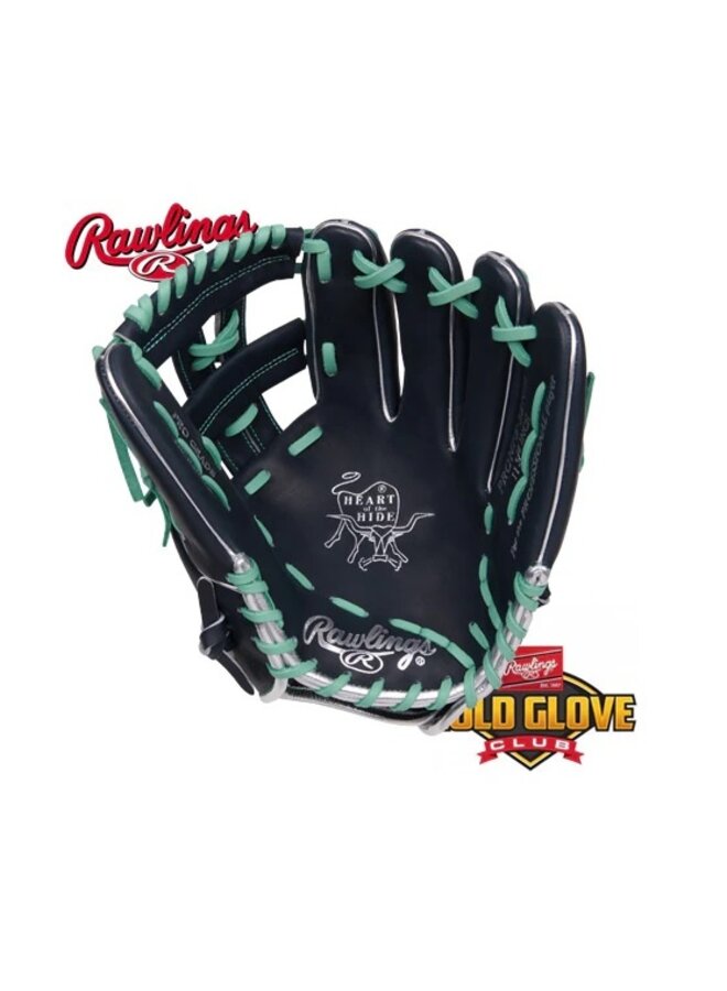 RAWLINGS HOH GOLD GLOVE 11.75" BASEBALL GLOVE JULY 2024 GOTM NAVY/MINT/SILVER