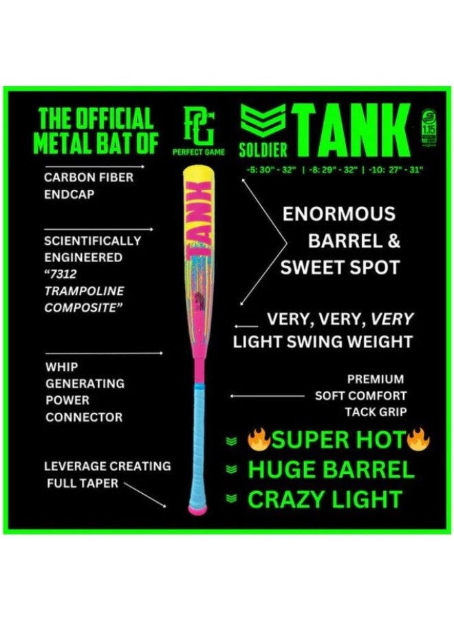 2025 SOLDIER SPORTS TANK 2PC USSSA BASEBALL BAT