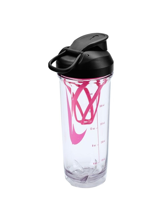 NIKE TR RECHARGE SHAKER BOTTLE 2.0 24OZ CLEAR/BLACK/ALCHEMY PINK/ALCHEMY PINK