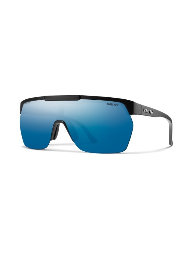 Smith XC Glasses Matte Black ChromaPop Polarized Blue Mirror