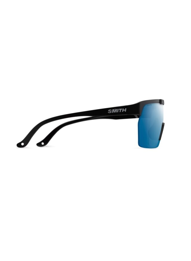 Smith XC Glasses Matte Black ChromaPop Polarized Blue Mirror