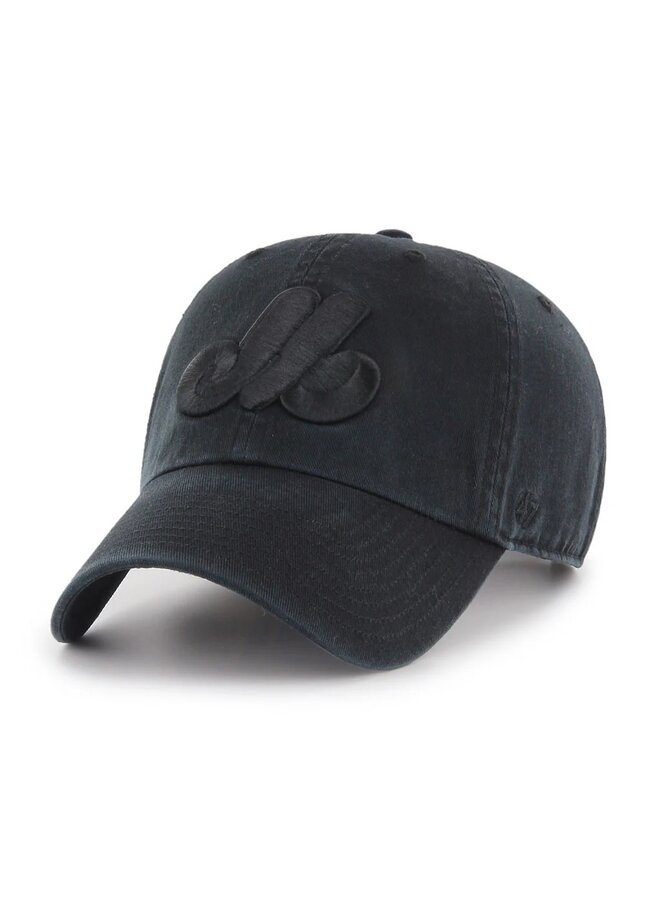 47 BRAND MLB CLEAN UP HAT OSFM BLACK ON BLACK