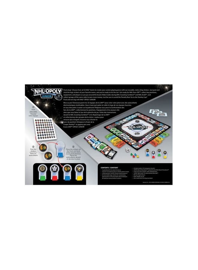 MASTER PIECES NHL - OPOLY JUNIOR BOARD GAME