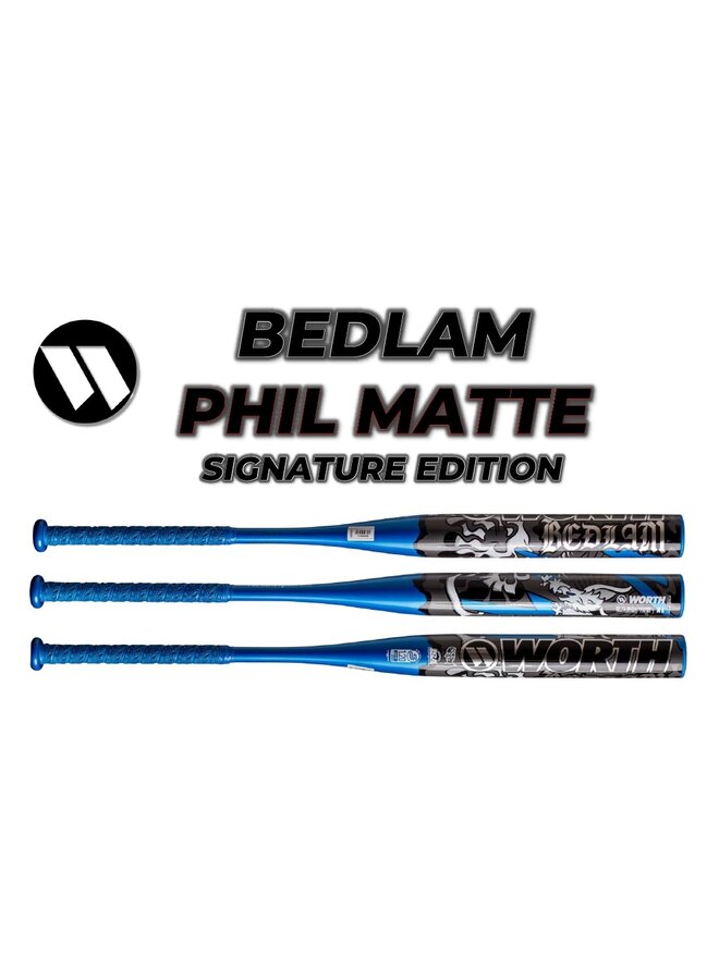 2025 WORTH WORTH BEDLAM XL 1PC - PHIL MATTE 12.75" SLOWPITCH BAT USSSA