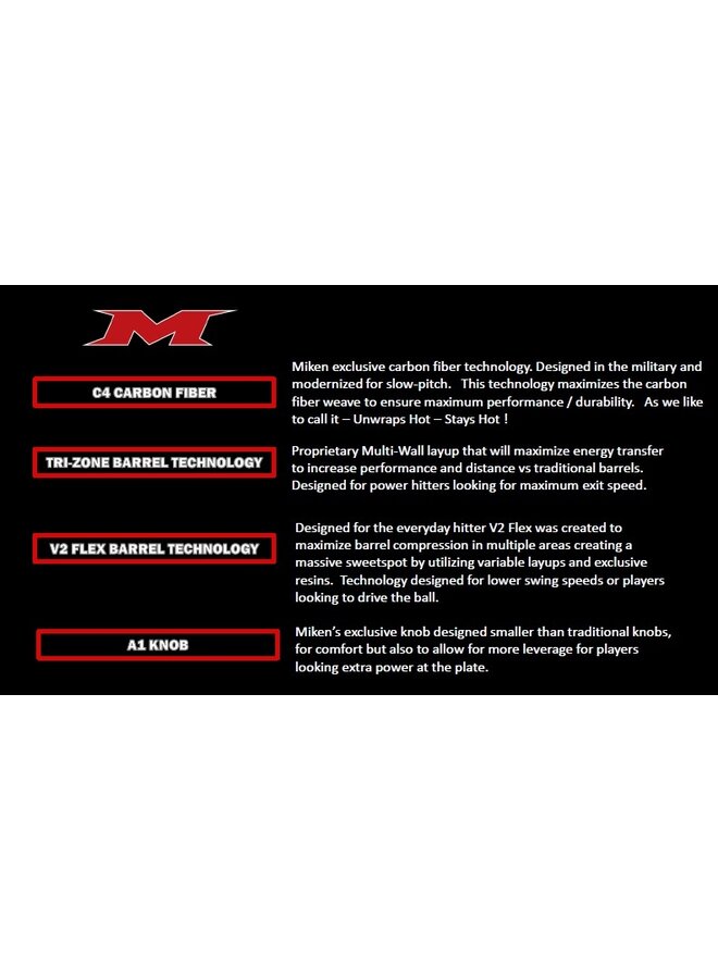 2025 MIKEN JR9 JOSH RILEY 12" 2PC USSSA SOFTBALL BAT