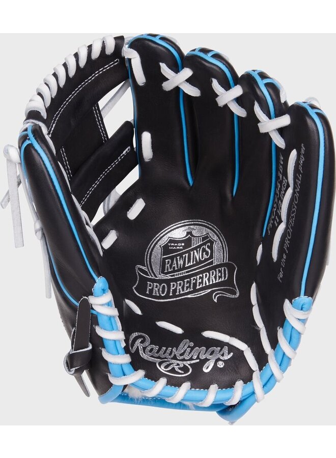 RAWLINGS PRO PREFERRED 2BW BASEBALL GLOVE 11.5" BLACK/BLUE RHT