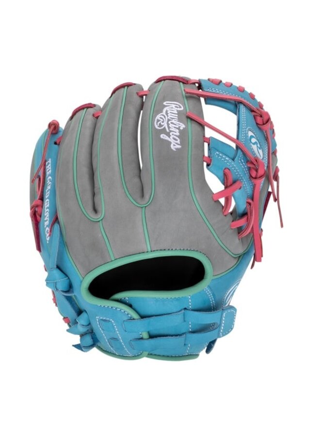 RAWLINGS HOH PRO-I WEB SOFTBALL GLOVE 12" RHT GREY/BLUE/GREEN/PINK